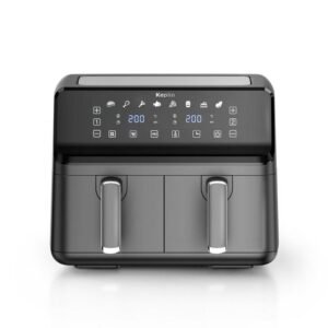 Keplin kétzónás forrólevegős fritőz – 9L családi légsütő 6 funkcióval